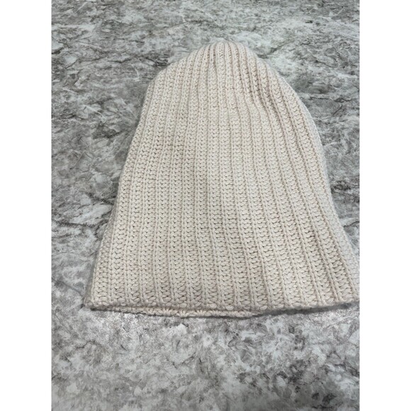 Love Your Melon Beanie Slouch Style Winter Hat Cap Knit Ivory White OSFM Cotton - Picture 3 of 6